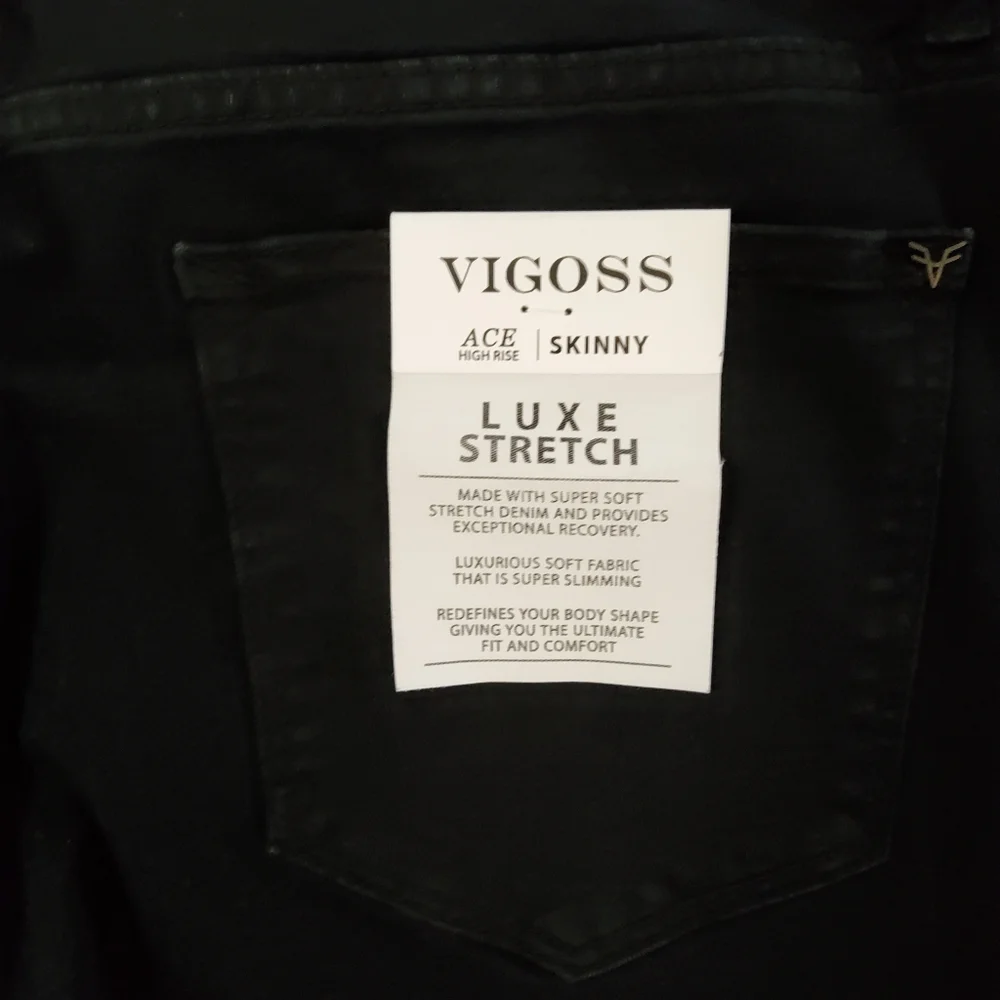 Vigoss Ace High Rise Skinny Denim Jeans Size 18 Black